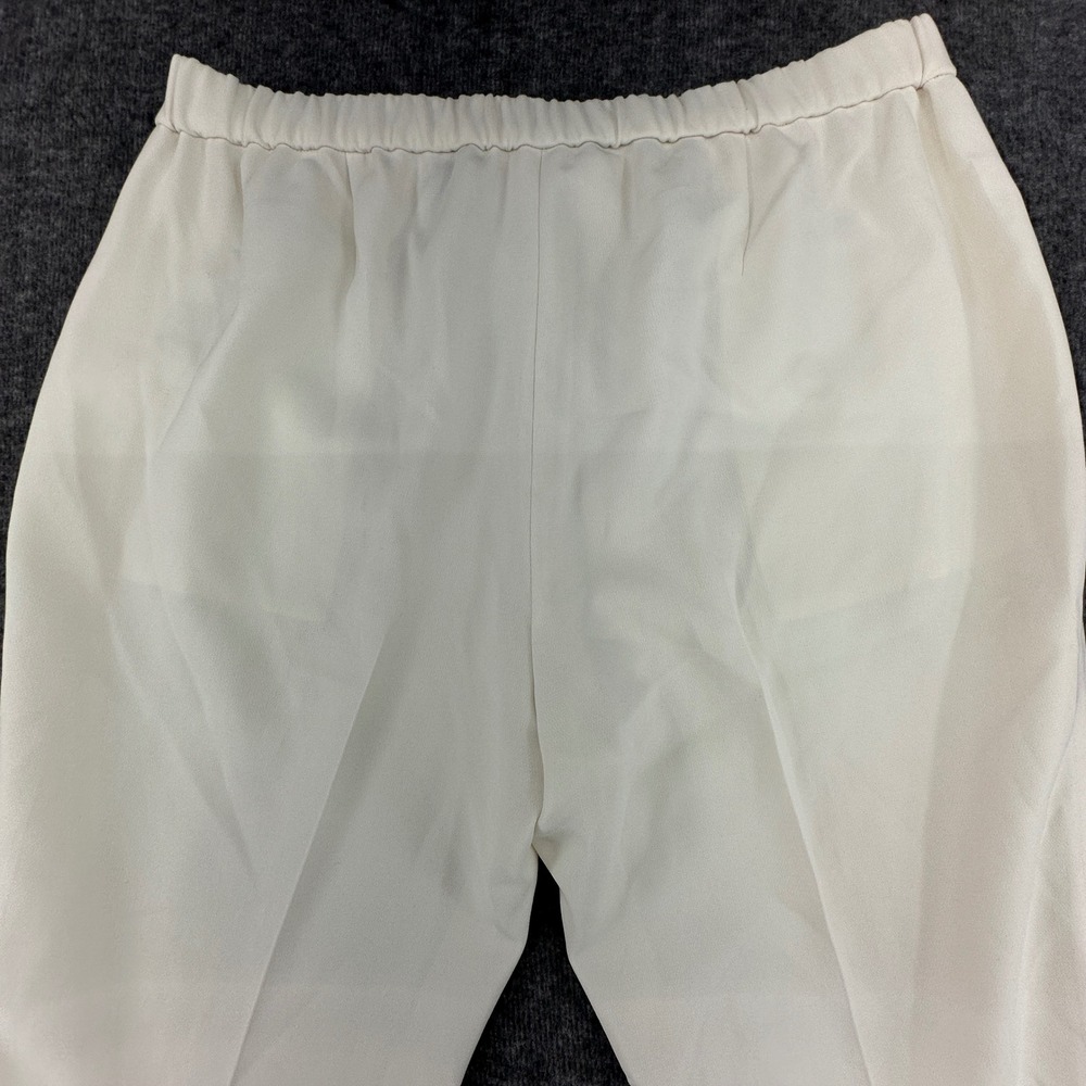 Theory Basic Pull On Pant Admiral Crepe Beige Elastic Waist Size 12 - Picture 8 of 9